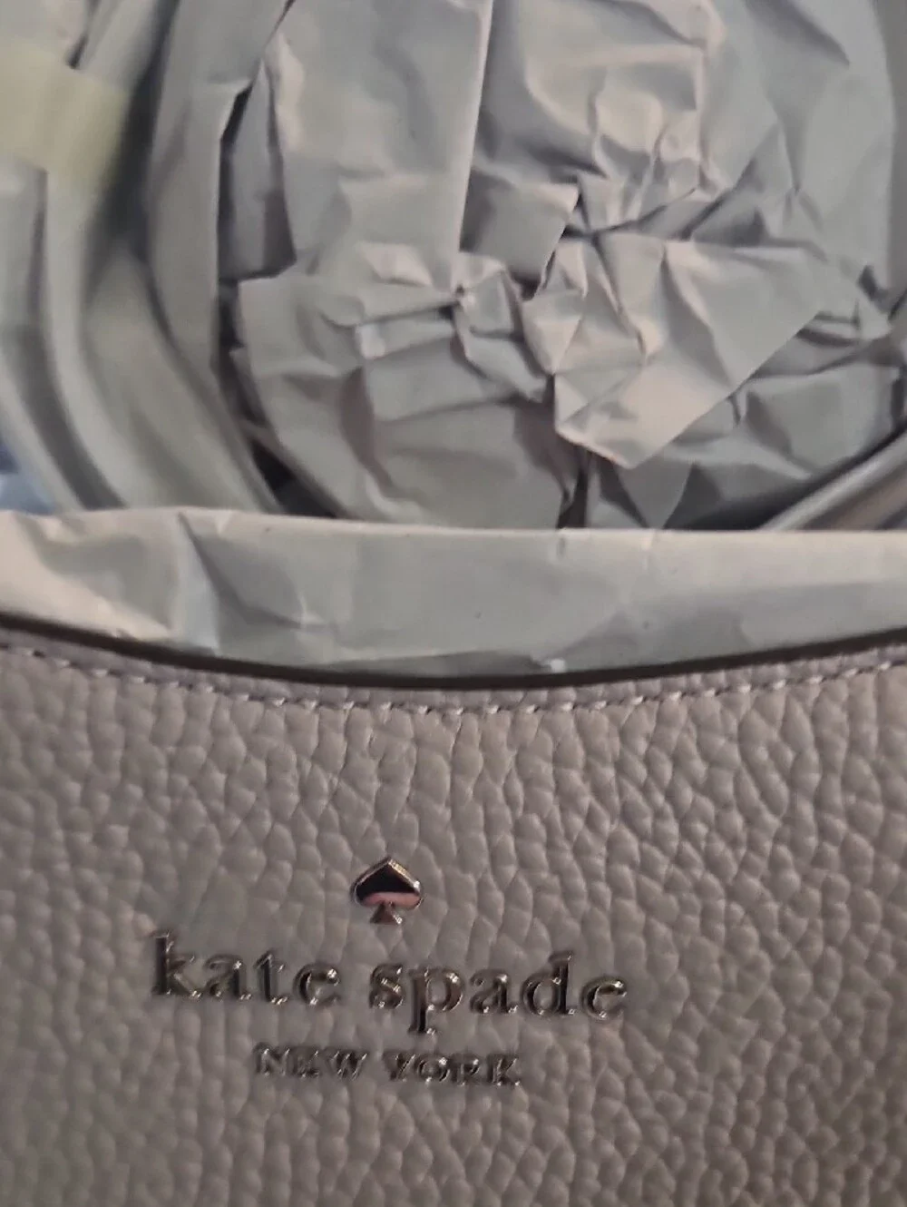 kate spade Pebbled Leather DUMPLING  Satchel in GREY